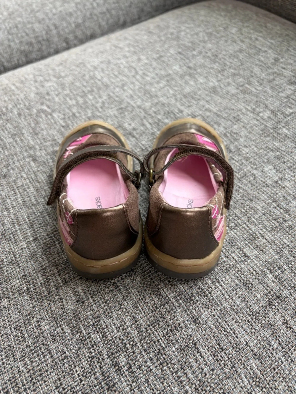 Jumping Jacks Brown Mary Jane Shoes with Pink Lining